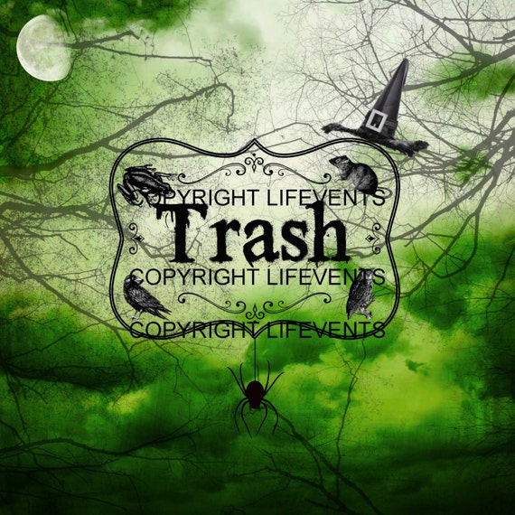 Spooky Halloween Trash & Recycling Signs - Printable | Digital File Il_570xn