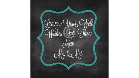 Wedding Sign / Reception Sign / Chalkboard Wedding Sign / Instant Download / Leave Your Well Wishes Printable Il_570xn