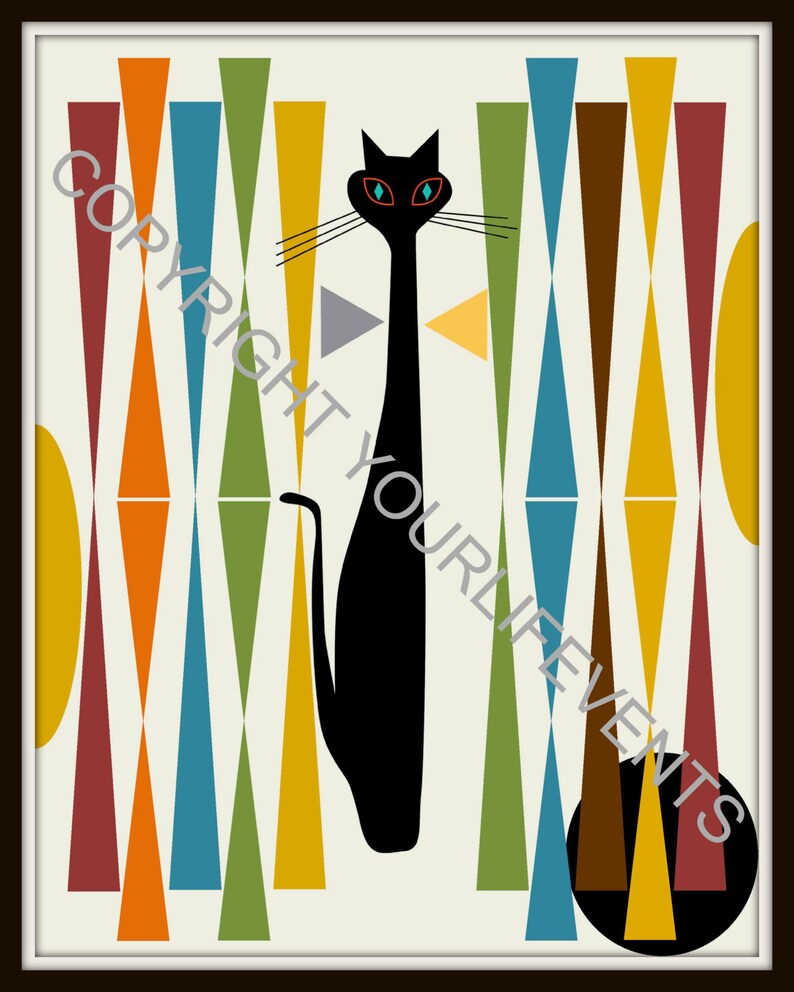 Midcentury Modern Art Print Instant Download Printable Midcentury