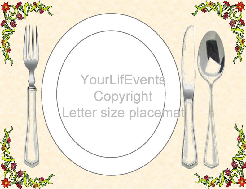 Printable Fall Disposable Placemats / Instant Download Party Etsy