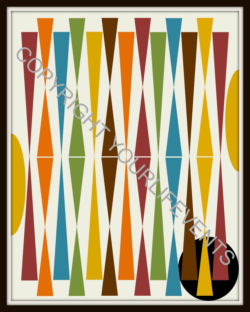 Midcentury Modern Art Print Instant Download Printable Midcentury