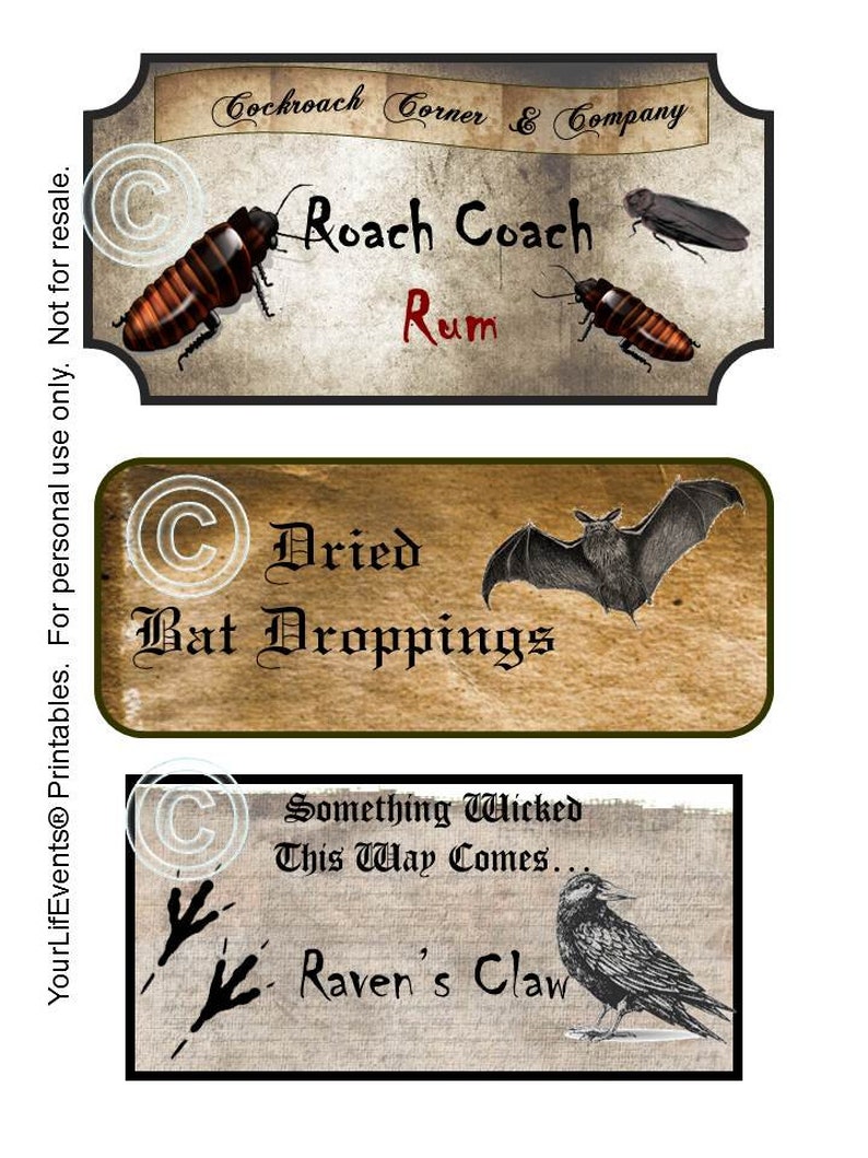 Spooky Halloween Labels / Halloween Printable Labels / Instant Download image 1