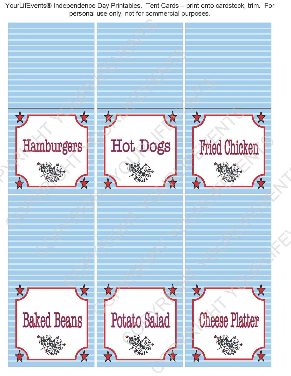 4th of July Printables / Instant Download Independence Day Party Tags ...