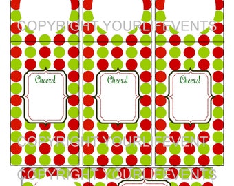 Holiday Christmas Wine Bottle Hang Tags / Instant Download Holiday Printable Wine Bottle Hang Tags