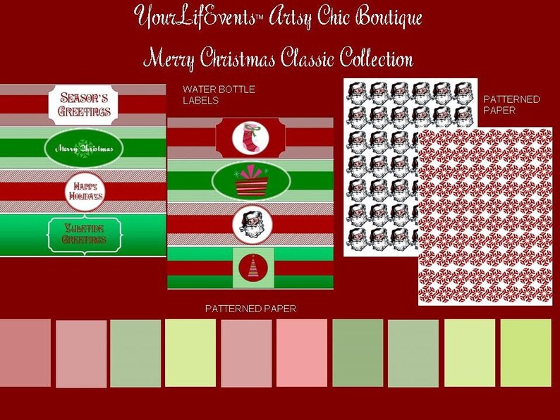 Merry Christmas Classic Design Collection DIY Printables image 4