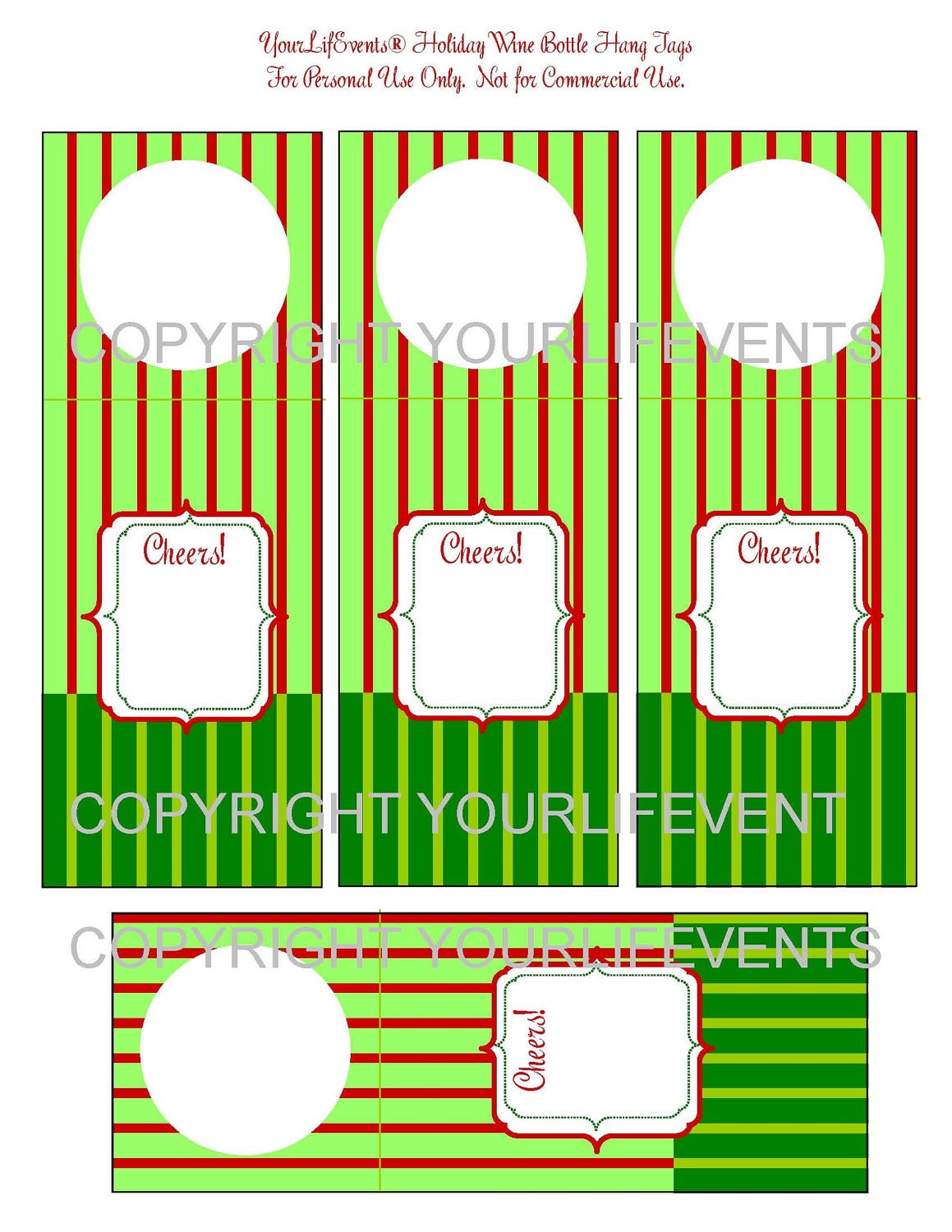 Holiday Christmas Wine Bottle Hang Tags / Instant Download Holiday ...