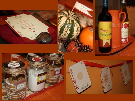 Fall Feast Thanksgiving Printable Design Collection - DIY Holiday Printables - Instant Download Il_570xn