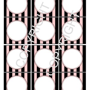 Bridal Shower PRINTABLES Paris Themed Instant Download DIY Printable Cupcake Toppers Party Circles image 3