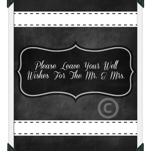 Wedding Sign / Guest Book / Chalkboard Wedding Sign / Instant Download / Leave Your Well Wishes for the New Mr. & Mrs. Printable