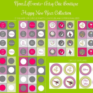 Happy New Year DIY Printable Design Collection Instant Download