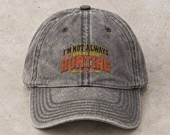 Embroidered Hunting Hat, Vintage Hunter Dad Cap, Retro Deer Hunting Baseball Cap, Outdoorsman Gift Hat