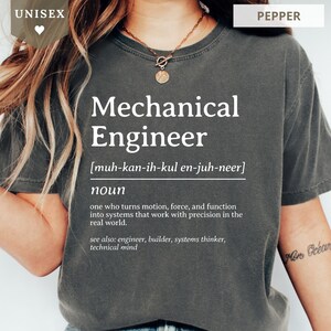 T-Shirt für Maschinenbauingenieure, Comfort Colors® Lustiges Sweatshirt mit Definition, Ingenieur-Hoodie, Mechaniker-T-Shirt, Geschenk zum Ingenieurabschluss, Papa-T-Shirt