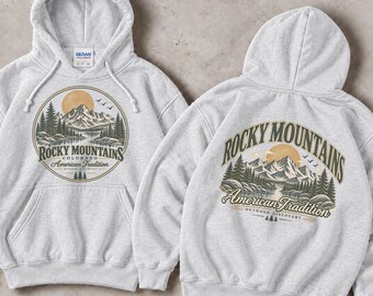 Rocky Mountains Sweatshirt & Hoodie, Vintage Colorado Mountain Pullover, Retro Hiking Outdoors Crewneck