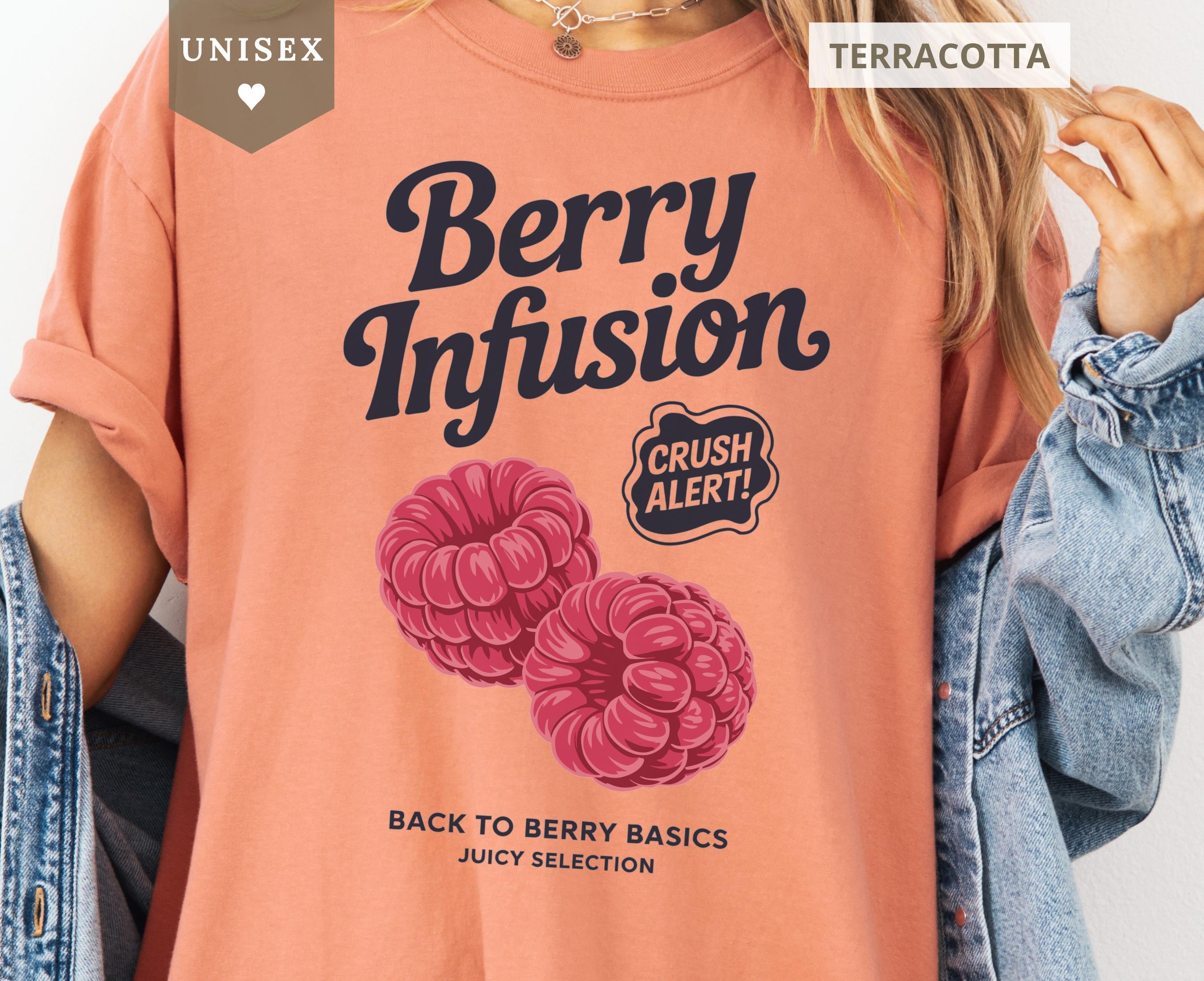 Raspberry Graphic Tee: Comfort Colors Fruit Lover Shirt - Etsy