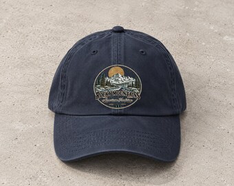 Rocky Mountains Embroidered Hat, Vintage Colorado Dad Cap, Mountain Hiking Baseball Cap, Retro Outdoor Adventure Hat