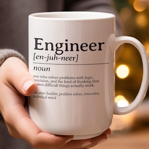 Ingenjörsmugg Rolig definition kaffemugg Ingenjörsgåva Ingenjörsexamenspresent Kollegapresent Ingenjörsstudent Examen Julklappsmugg