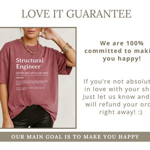 Maroon t-shirt with "Structural Engineer" definition graphic.