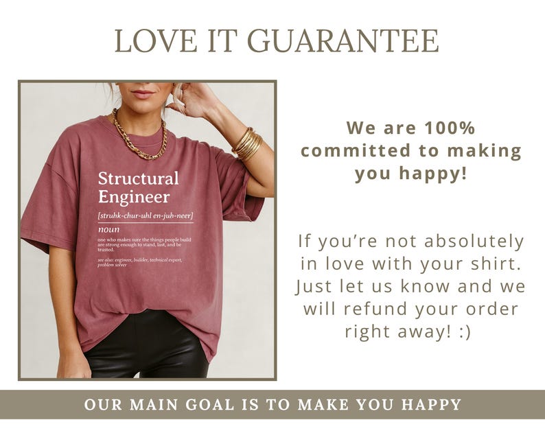 Maroon t-shirt with "Structural Engineer" definition graphic.