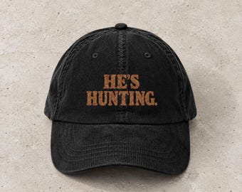 Embroidered Hunting Hat, Vintage Hunter Dad Cap, Retro Deer Hunting Baseball Cap, Outdoorsman Hunting Gift