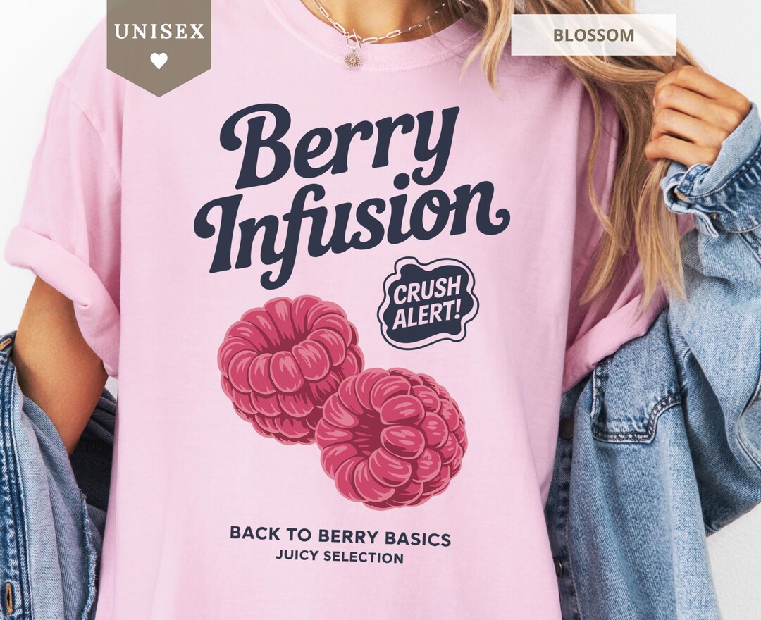 Raspberry Graphic Tee: Comfort Colors Fruit Lover Shirt - Etsy