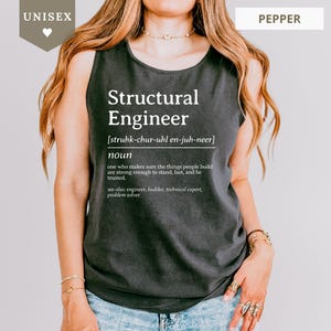 UNISEX Structural Engineer definition tank top in Pepper.