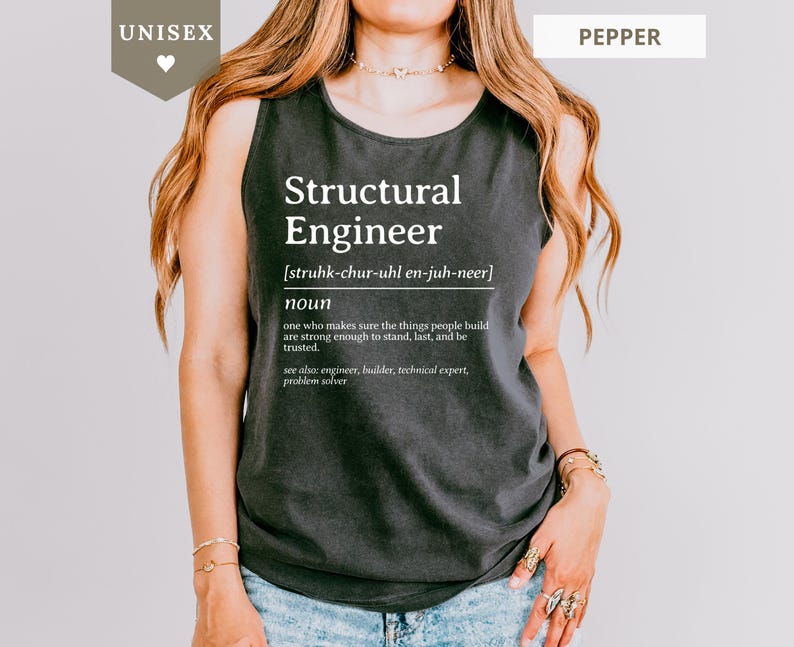 UNISEX Structural Engineer definition tank top in Pepper.