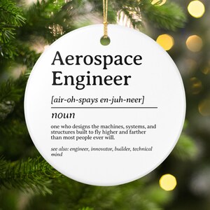 Adorno de ingeniero aeroespacial, regalo conmemorativo para ingeniero espacial, regalo de graduación para estudiante de ingeniería aeroespacial, decoración navideña para futuros ingenieros.