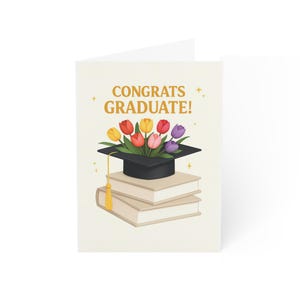 Graduierung Grußkarten-Set, Feiern Sie Erfolg mit Blumenmuster, perfekt für graduierte, Glückwunschkarten, Kartenset