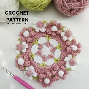 Tutorial de padrão em PDF para porta-copos de crochê para jardim