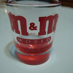M & M &#39;s World Las Vegas Vintage Shot Glass Red