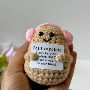 Szydełkowana pozytywna pluszowa zabawka w kształcie ziemniaka, pozytywny prezent dla przyjaciół lub współpracowników, pluszowa zabawka dodająca otuchy