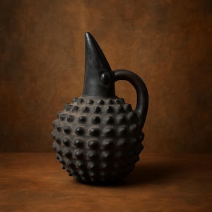 Dark Ceramic Art-Antique Art-Museum Style-Decorative Jug-Vintage Decor-Rustic Decor-Modern Sculpture-Ceramic Jug-Modern Pottery