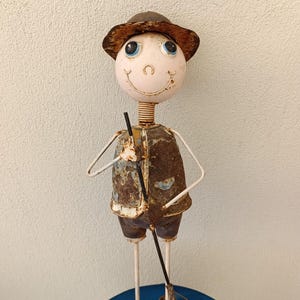 Interestıng Metal Sculpture-Collectible Metal Sculpture-Cute Children Object-Handmade Gift Object-Stylish Vintage Sculpture-Home Decor.