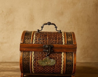 Antique Wooden Jewelry Box-Vintage Treasure-Antique Box-Vintage Gift
