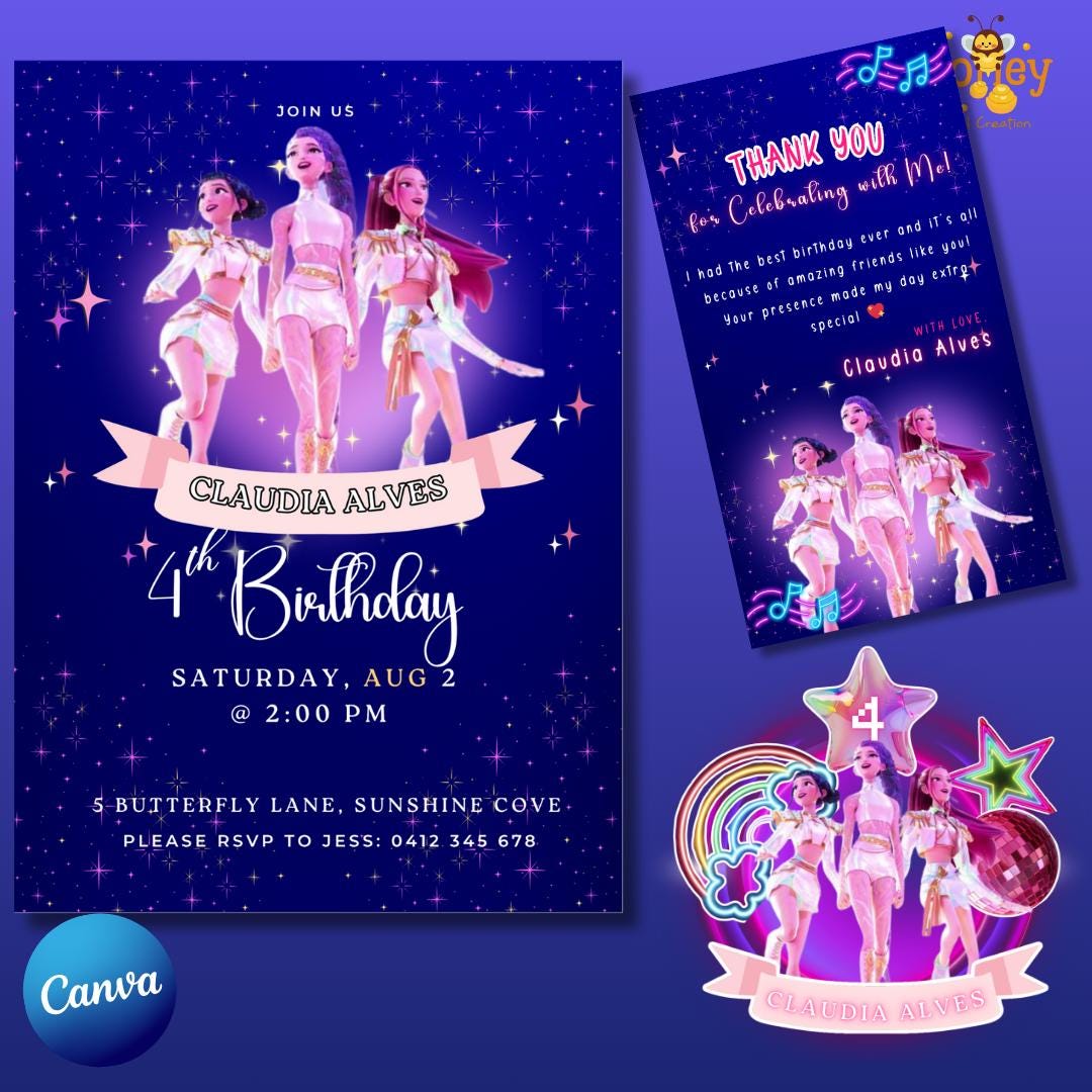 KPOP Demon Hunters Sagoma In Polistirolo Personalizzata Con Stampa - Foto 5