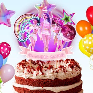 K-pop Demon Hunters  Cake Topper , Huntrix Cupcake Topper, Editable,Instant Digital Download,Rumi, Zoey, Mira,Kpop Anime Invite,kpop demon