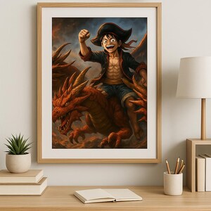 Anime Dragon Poster | Printable Fantasy Wall Art A1–A5 | Digital Cartoon Artwork | Japanese Style Decor | Instant Download