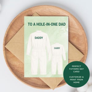 Tarjeta del Día del Padre para un Golfista / Tarjeta de Golf para un Masters Caddy Imprimible / Tarjeta de Cumpleaños para Papá / Regalo para un Golfista / Tarjeta de Cumpleaños para un Esposo, Abuelo y Papá