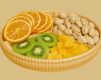3-Compartment Snack Tray STL File: Modern 3D Printing Serving Organizer (Digital Download)