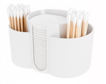 Support pour coton et coton-tige | Fichier STL d'organisateur de salle de bain imprimable en 3D