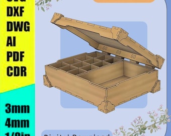 Wooden Jewelry Box DIY Kit | Laser Cut File| SVG DXF | Gift Box Plans