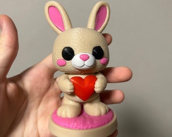 Teddy Bunny with Heart STL File – 3D Printing Model (Digital Download)