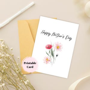Happy Mother's Day Card For Mother, Printable Greeting Card