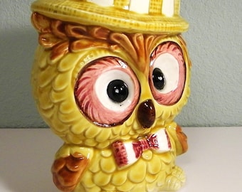 Vintage Parma Owl Planter 70s Figurine Mid Mod Decor 1960s 1970s Home House Decoration Kitsch Headvase Head Vase Kitsch Kitschy Japan Wise
