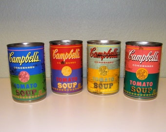 50th Anniversary Campbell's Tomato Soup Cans Can Andy Warhol Mid Century Retro Vintage Advertising Kitchen Decor Decoration Pop Art Pink