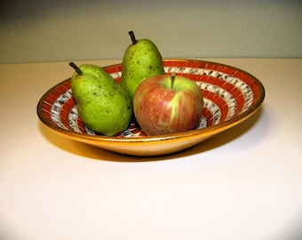 Vintage Orange Mosaic Tile 60s 70s Bowl Arrow Creative Craft 1960s 1970s Mid Century Modern Kitchen Decorative Bowls Crafts Tylart Boho