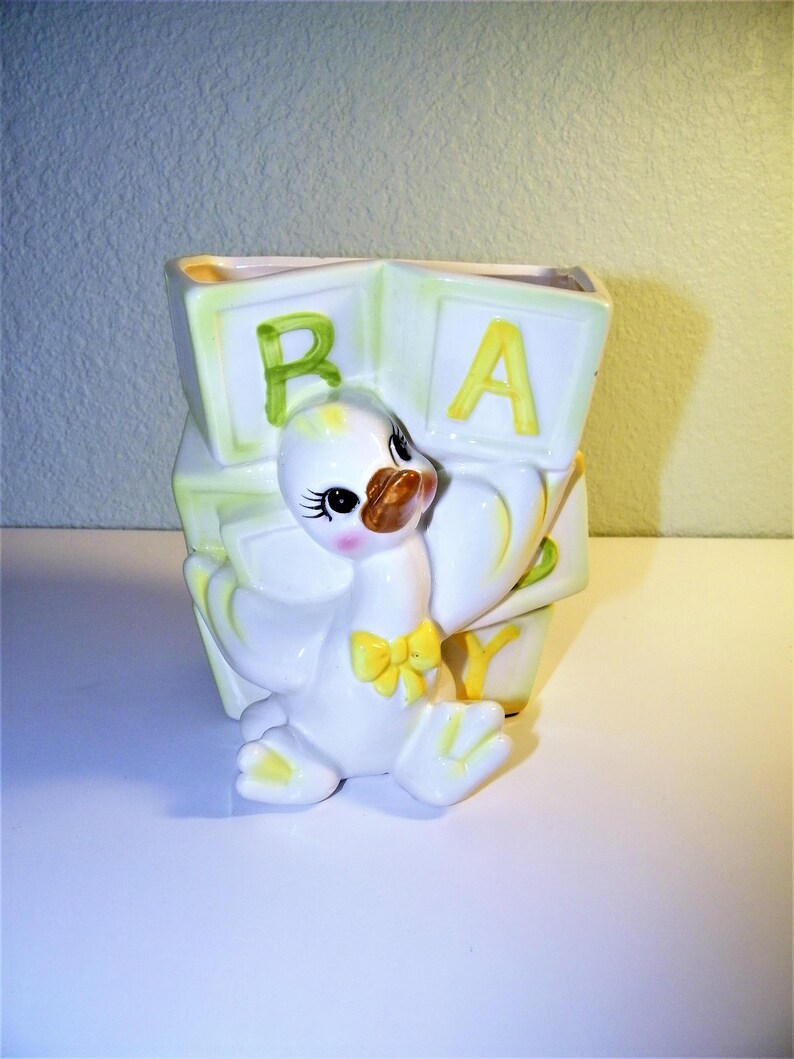 Vintage 50s 60s Lefton Baby Planter Retro Duck Duckling 1950s Etsy