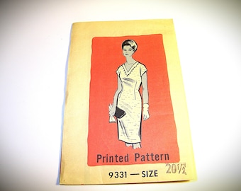 Vintage Party Dress Sewing Pattern #9331 Mid Mod Retro Fashion 1950s 1960s 50s 60s 1970s 70s Vogue Butterick McCalls Simplicity Patterns