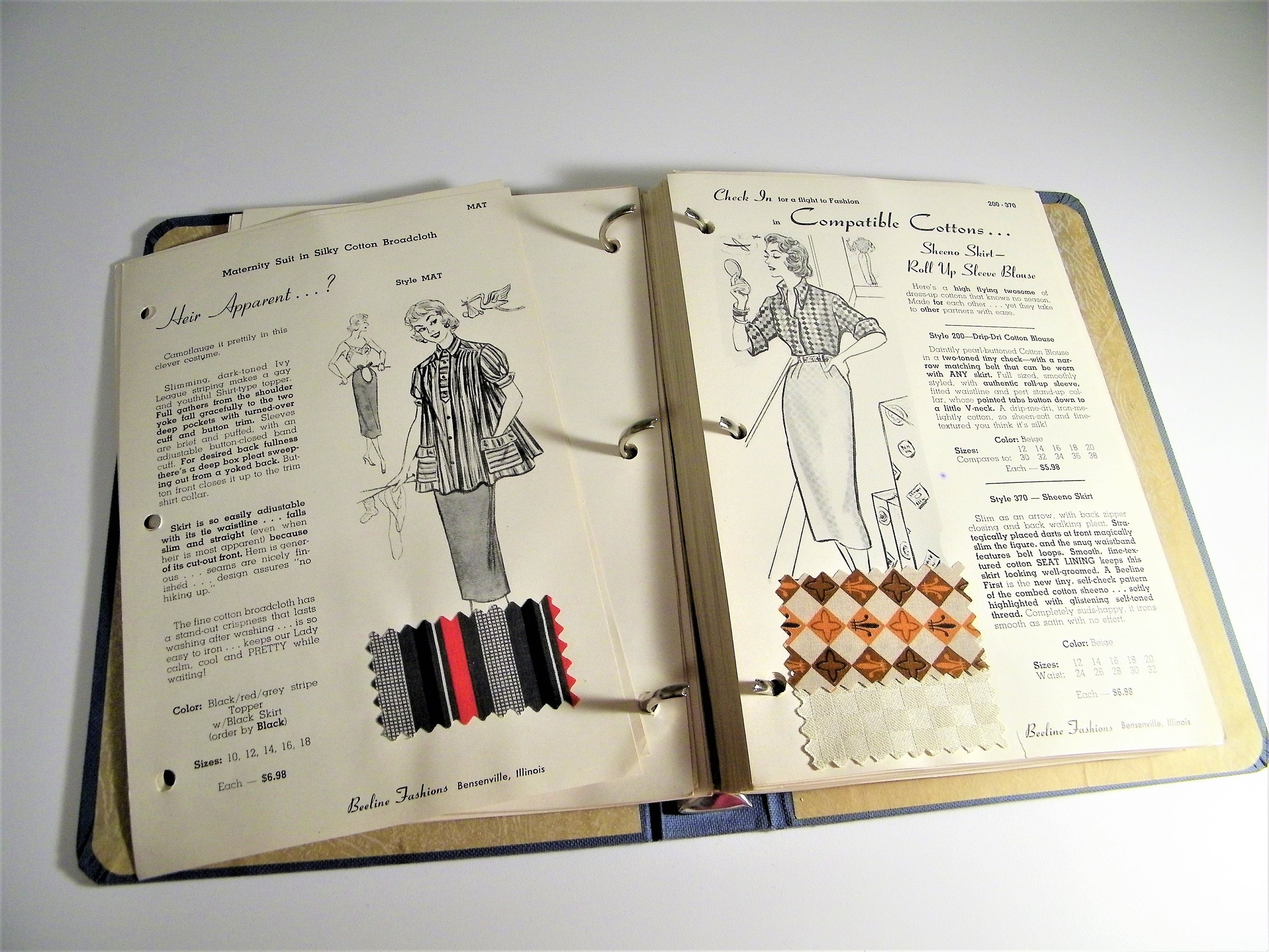 SUPER Rare 50s/60s BEELINE Fashions Salesman Sample Catalog Etsy