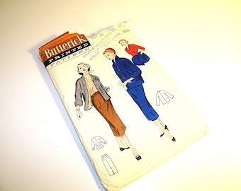 Vintage Butterick Sewing Pattern #6647 Pencil Skirt Suit Jacket 1940s 40s Retro Fashion 1950s 1960s 50s Vogue McCalls Simplicity Patterns